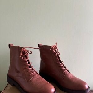 Madewell Brown Lace-Up Combat Boots